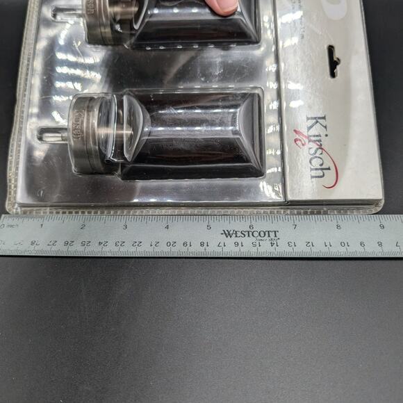 Vintage Black Curtain Rod Finials Kirsch New old stock Black Screw on  1 3/8" - Picture 8 of 9